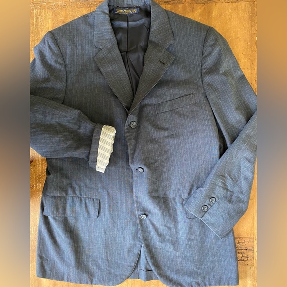 Brooks Brothers Golden Fleece Mens Suit Coat 43? Gray/blue/pink Wool Jacket USA